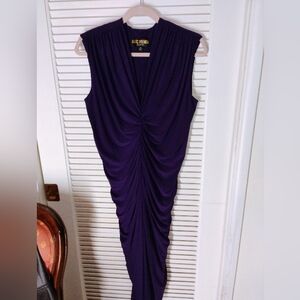 Elegant Purple Ruched Dress